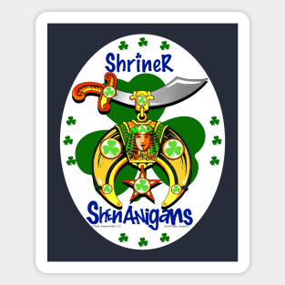 Shriner Shenanigans On White Oval... Printed Front and Back Magnet